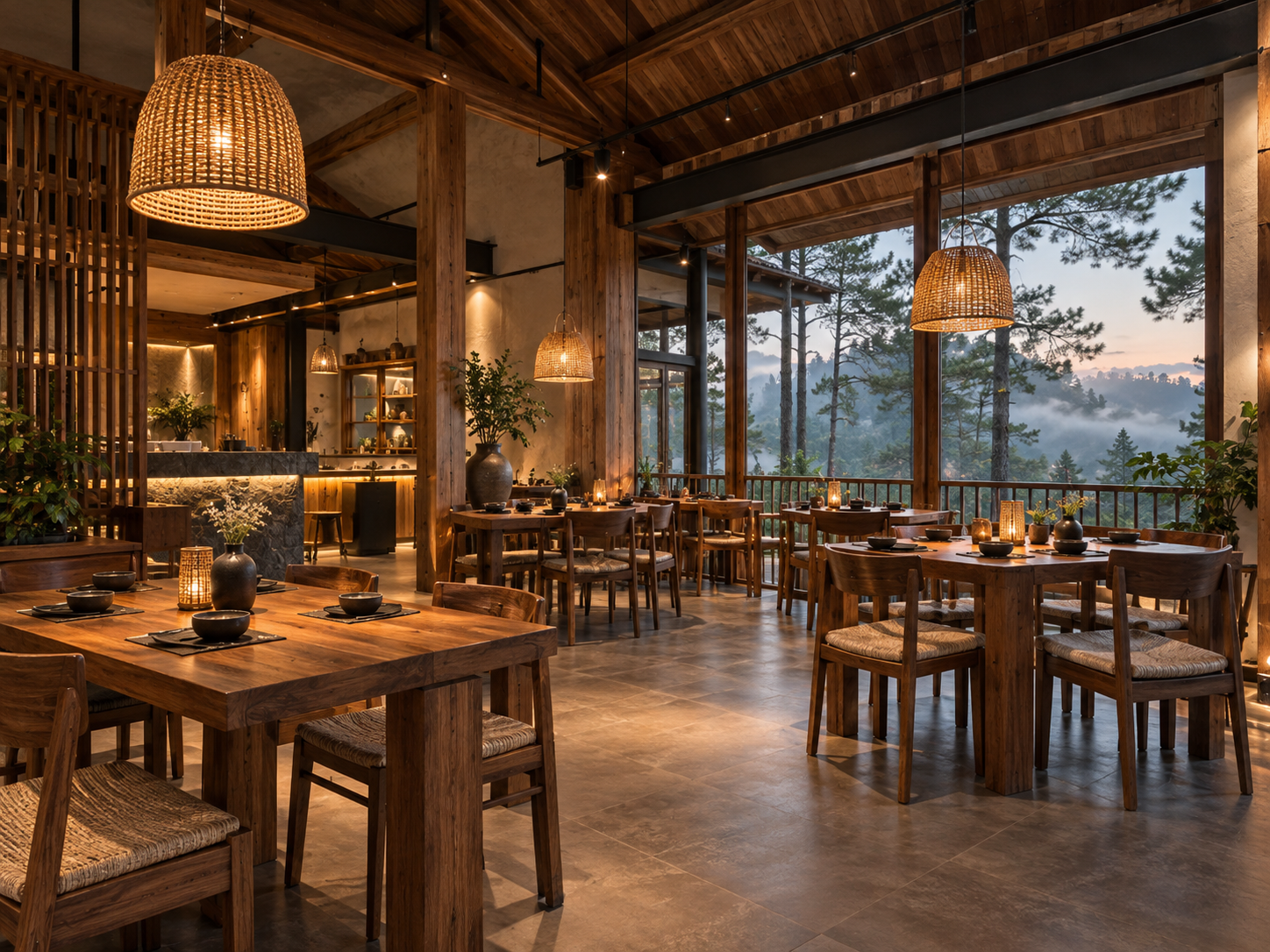 Ảnh minh họa decor quán ăn tại Măng Đen